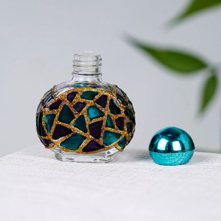 Blue-Coloured Glass Bottle for Perfume